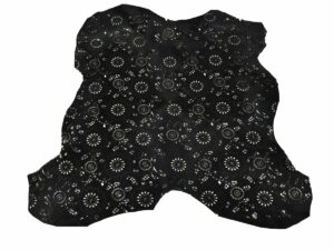 Hair On Hide Leather Perforated Floral Print