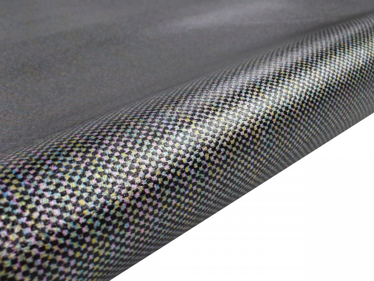 Laminated Geometric Printed Lambskin Leather