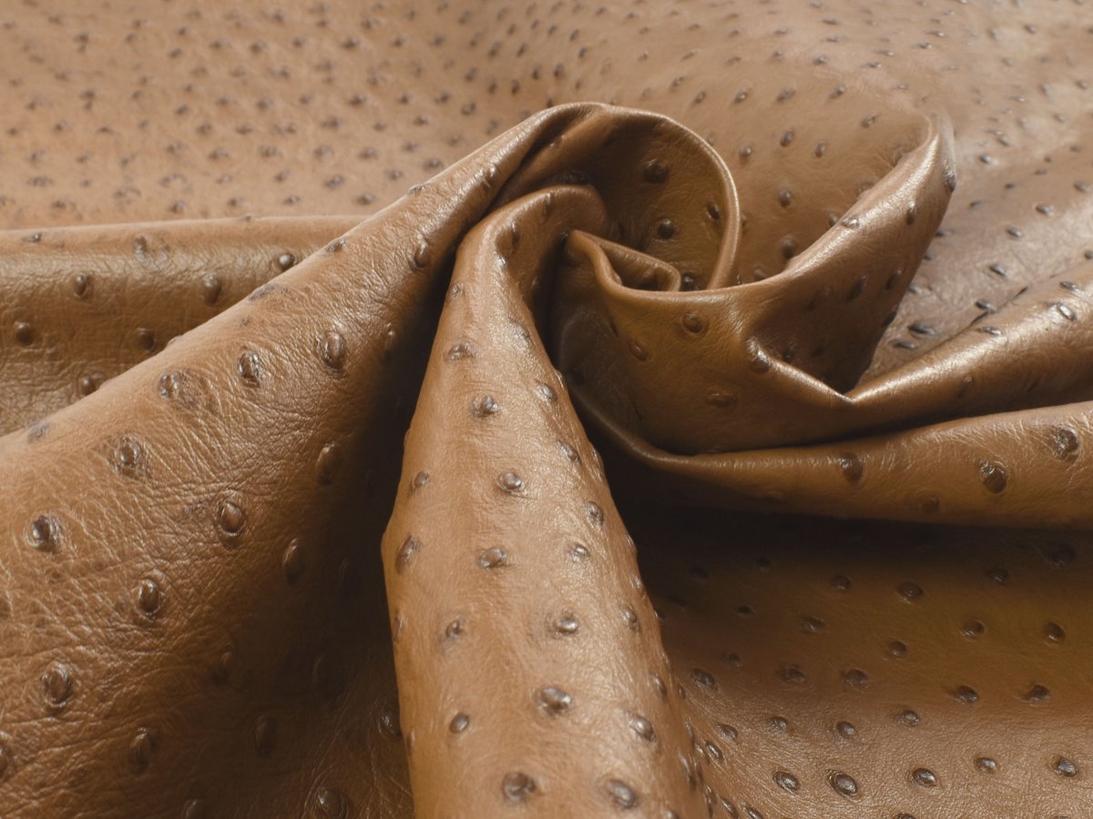 Ostrich Embossed Lambskin Nappa Leather